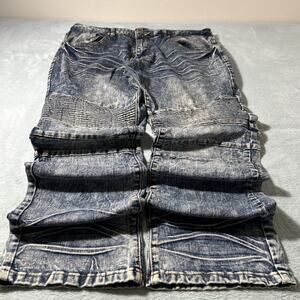 Y2K 2000s Grunge Rips Acid Wash Straight Leg Jeans 34x30 Hamilton Tripp Goth